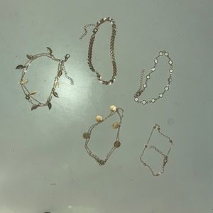 Gold ankle bracelets